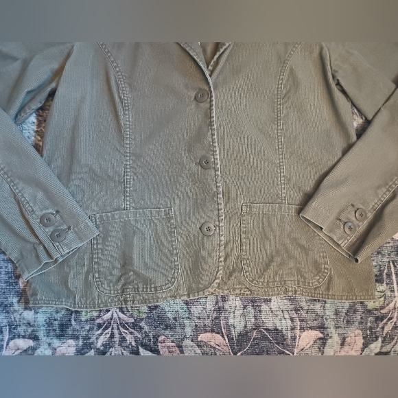 Vintage Old Navy Womens Corduroy Blazer XXL Y2K Green Forest Academia - Picture 3 of 9